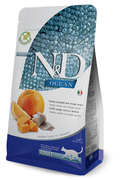 Farmina N&D Herring, Pumpkin and Orange Adult Dry Cat Food