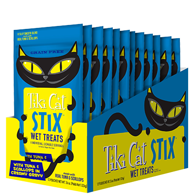 Tiki Cat® STIX™ Tuna & Scallops Cat Treats (3 oz case of 12)