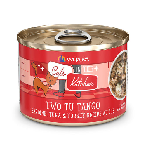 Weruva Cats in the Kitchen Two Tu Tango Sardine, Tuna and Turkey Recipe Au Jus Canned Cat Food