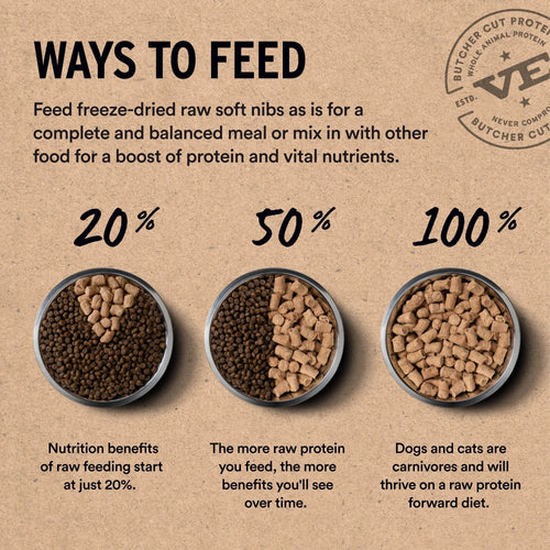 Vital Essentials Freeze-Dried Raw Protein Pork Soft Nibs Meal or Mixer Dog Food