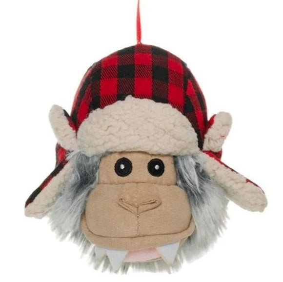 Tall Tails Holiday 2-in-1 Plush Yeti Head Dog Toy