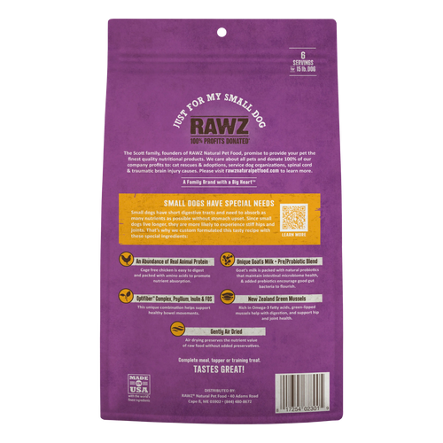 Rawz Air Dried Just For My Small Dog Chicken Recipe