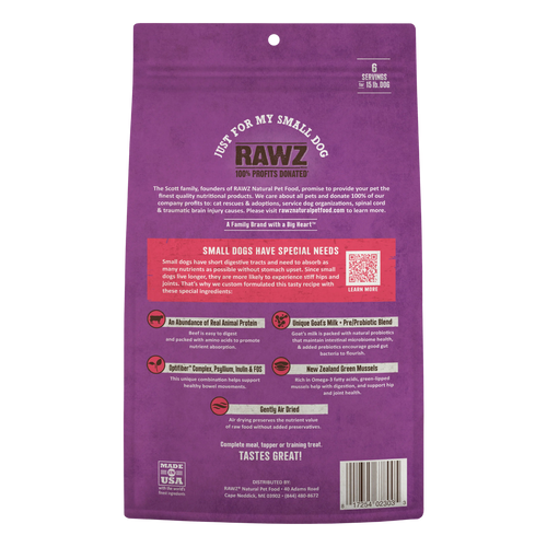 Rawz Air Dried Just For My Small Dog Beef Recipe