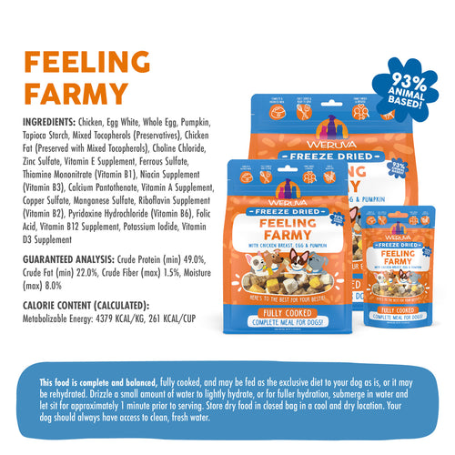 Weruva Feeling Farmy Freeze Dried with Chicken Breast, Egg & Pumpkin