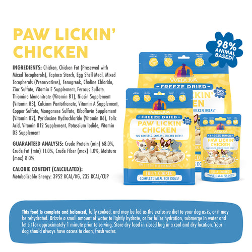 Weruva Dog Freeze Dried  Paw Lickin Chicken Freeze Dried