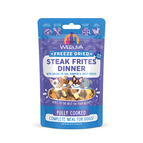 Weruva Dog Freeze Dried  Steak Frites Dinner Freeze Dried with Sirloin Tip, Egg, Pumpkin & Sweet Potato