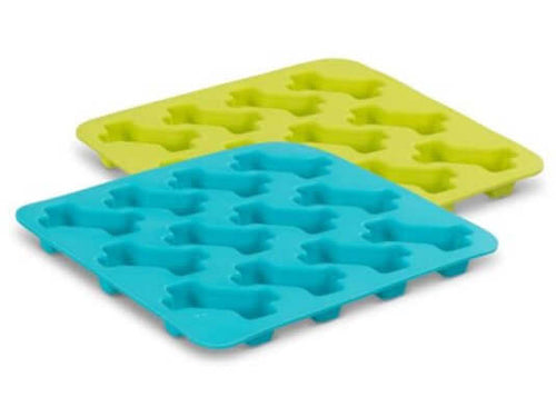 Messy Mutts Silicone Bake and Freeze Dog Treat Maker - Pack of 2 (Bone Shape)