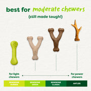 Benebone Green Wishbone Bacon Plant-Based Dog Toy For Moderate Chewers