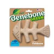 Benebone Green Fishbone Plant-Based Dog Toy for Moderate Chewers
