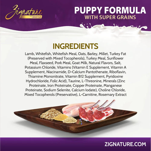 Zignature Select Cuts Puppy Formula with Super Grains