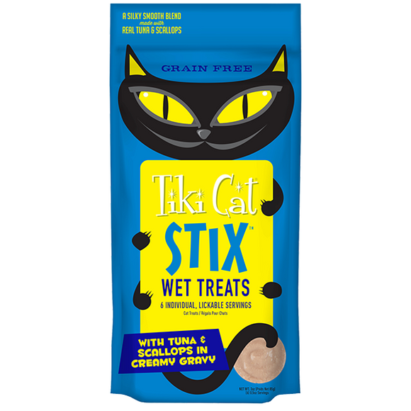 Tiki Cat® STIX™ Tuna & Scallops Cat Treats (3 oz case of 12)