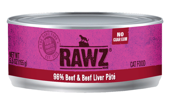 Rawz 96% Beef & Beef Liver Pate Cat Food